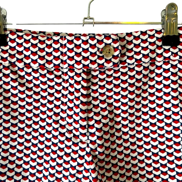 Women's J.Crew Red/Blue/White Geometric Print Shorts Size 0 - Picture 3 of 11
